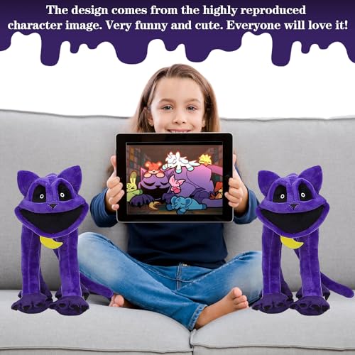 Smiling Critters Plush Toys, Smiling Critters Plüschtier, Smiling Critters CatNap Plush, Horror Monster Plush, Lächelnde Critters Plüsch, Gruseliges lila Monster Smiling Critters catnap Plüschtier