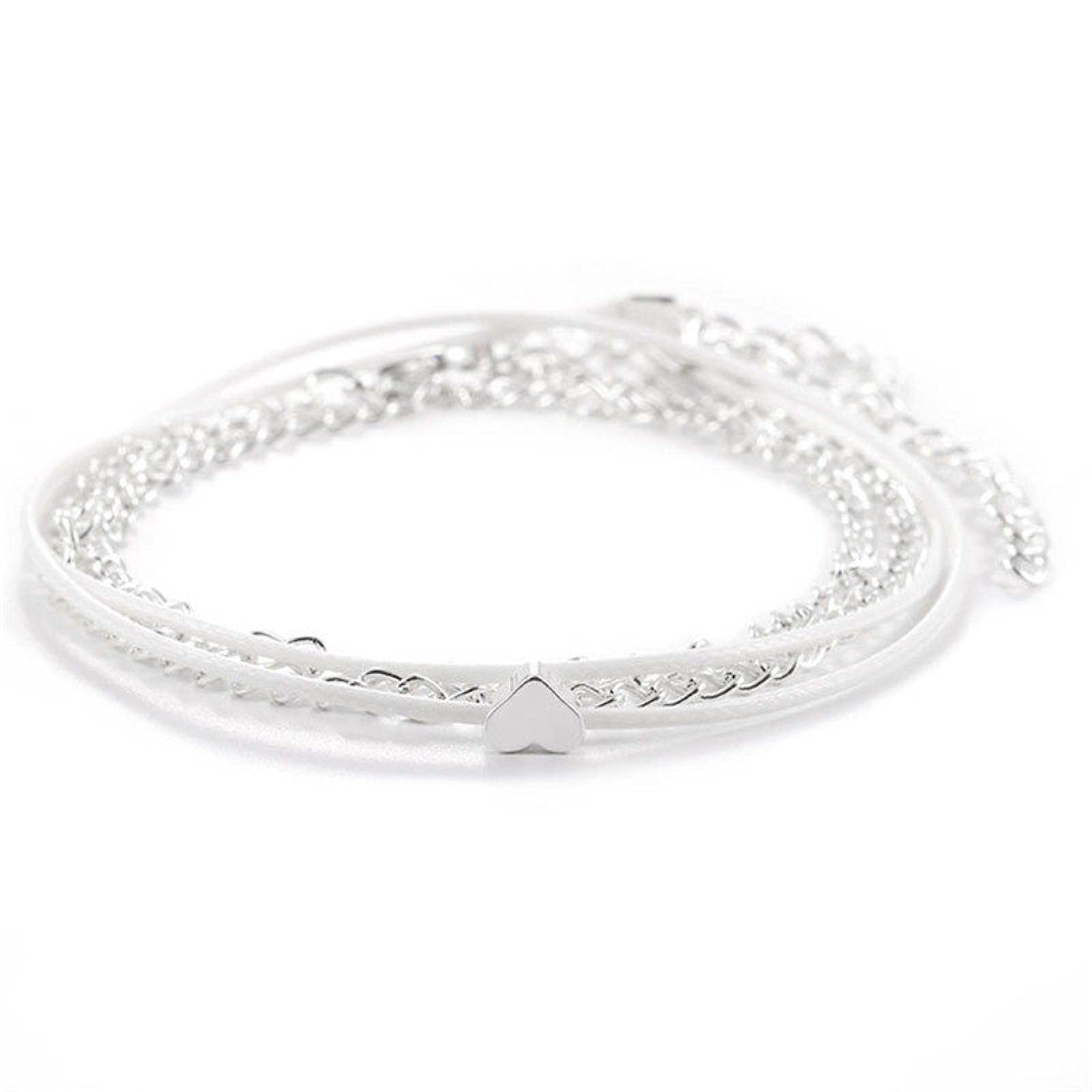 Jfgctyhxy Women's One Color Bohemian Bracelets, Bohemian Silver Color Anklet Bracelet On The Leg Fashion Heart Anklets Barefoot For Chain Beach