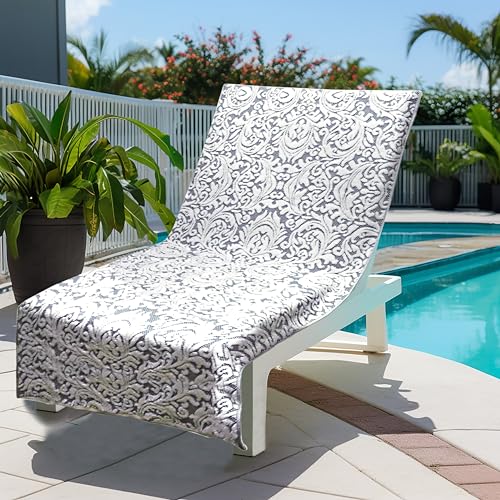 Cotton Craft 73960 Pool Lounge Chair Cover - 2 Pack - Sculpted Medallion Jacquard Chaise Lounge Cover - Soft Ringspun Cotton Terry Beach Towel thumb #4