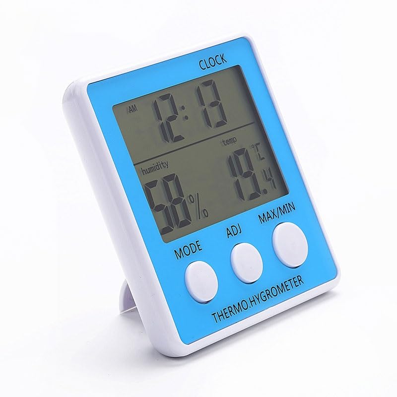 ABS Indoor Electronic Thermometer Hygrometer with Clock Household Temperature Humidity Meter