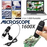 【Imagen clara con lupa 1600*】- 8 luces LED incorporadas, el microcopio digital 2 pomos ajustables puede cambiar el enfoque y el brillo. Asegurar que las imágenes aumentadas sean claras y brillantes.