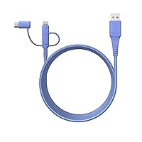 Vista 6 de Classy Chargers Cables de carga universales de nailon 3 en 1 para iPhone, Android y más Cable Lightning certificado de 6 pies, tipo C, micro USB