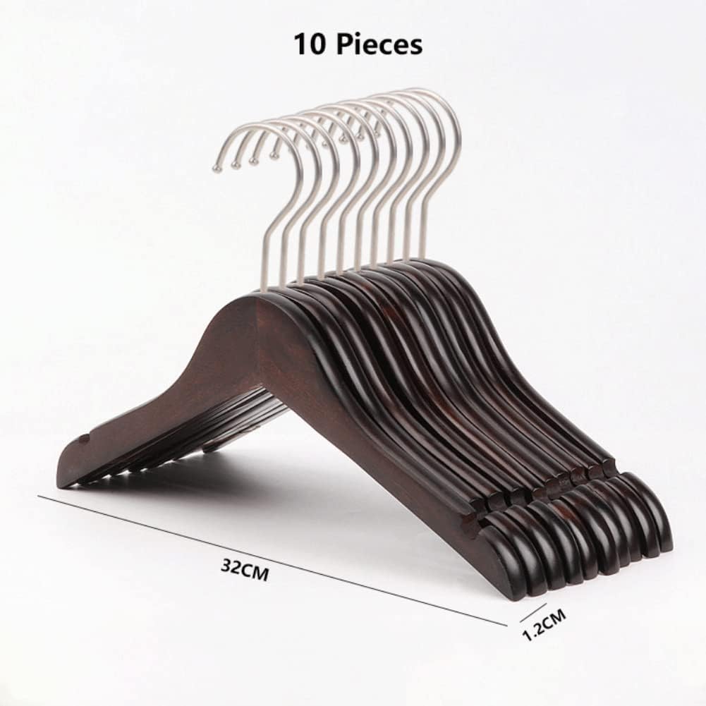 10-Pack of Durable Wooden Coat Hangers - Non-Slip, Premium Quality for Clothes Organization