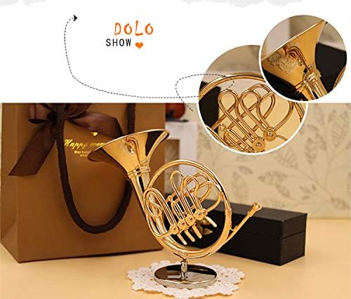 ミニチュア楽器 フレンチホルン ゴールドホーム家具 (15cm 1/4)