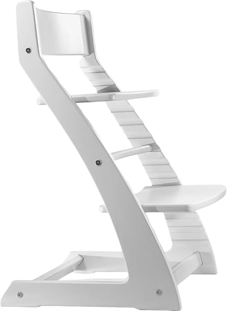 Fornel Clean Slate Chaise haute , une pièce maîtresse minimaliste en blanc pur , entièrement réglable Montessori Design qui grandit avec votre enfant
