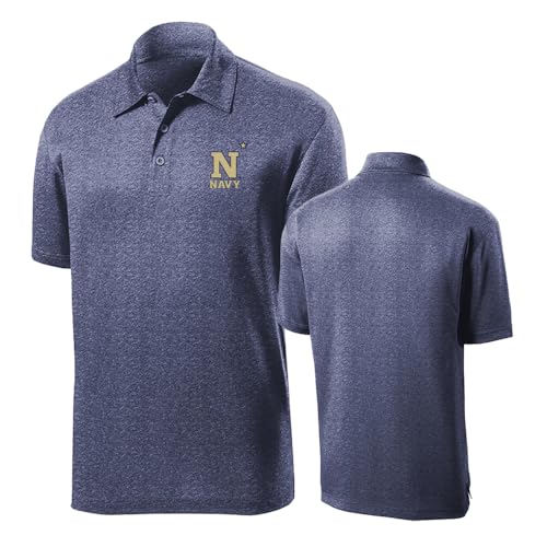 Sport Your Gear Navy Midshipmen Lightweight Moisture-Wicking Breathable Team Spirit Performance Golf Polo Officially Licensed NCAA Apparel Graphite Heather Short Sleeve XL