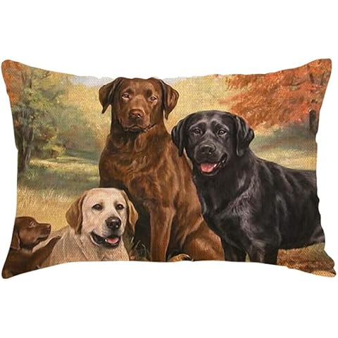 ATZTD Dog Throw Pillow Cover Retriever Dog Art Cute Dogs Decorative Pillow Case Home Decor Cover