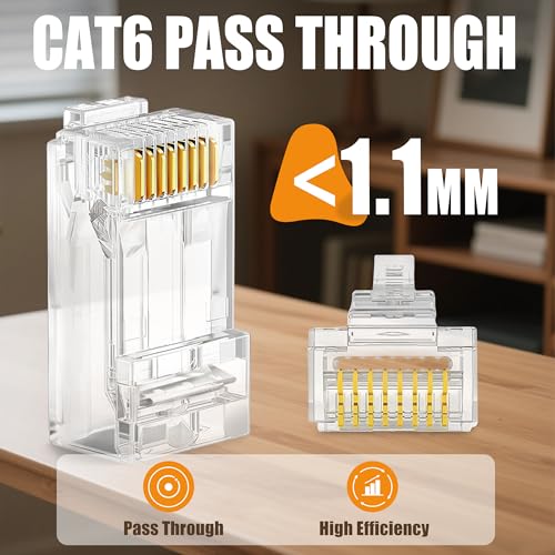 Connecteurs RJ45 Cat6 en lot de 200 pièces pour câble réseau ethernet
