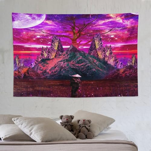 Tapisserie murale avec impression 3D ultra réaliste motif galaxie psychédélique