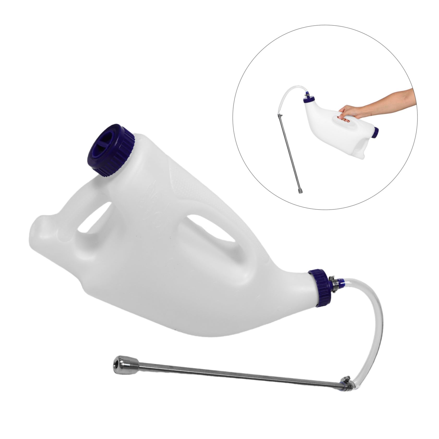 Milisten 4l Kälberaufzuchtflasche aus Kunststoff mit Latexnippel Präzise Fütterungskontrolle und Leicht zu Reinigen für Schafe und Welpen dem Bauernhof