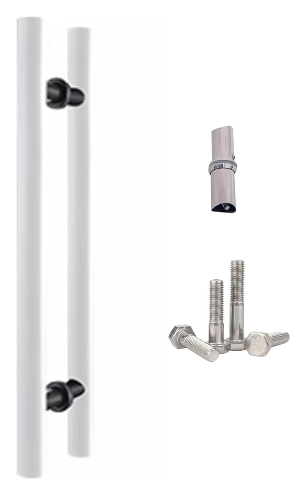 CWCQGH Push Pull Door Handle, Sliding Barn Door Handle, Pull Push Bar Handle with Fittings, Barn Door Hardware for Interior Exterior Door, H Shape Double Sided,C-Length 80cm(31.5inch)