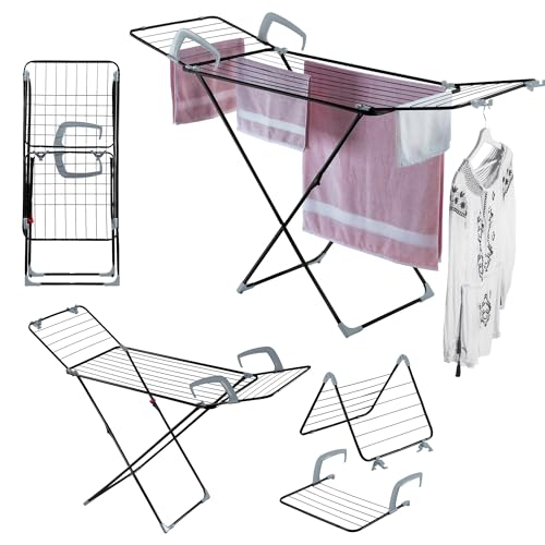 KADAX 3in1 Wäscheständer mit Rollen, klappbarer...