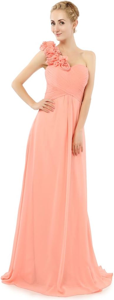 Dressy New Star One Shoulder Bridesmaid Chiffon Prom Dresses Long Evening Gowns