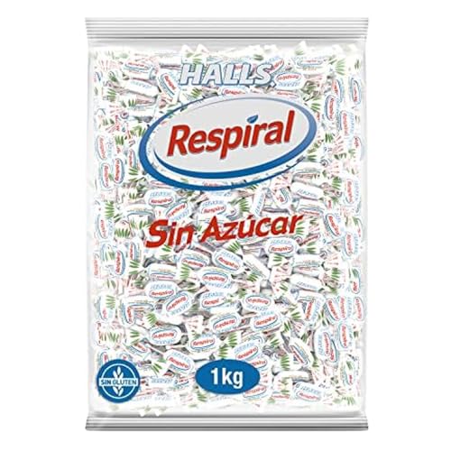 Halls Respiral Caramelos Sabor Mentol, Sin Azúcar, Bolsa de 1 Kg
