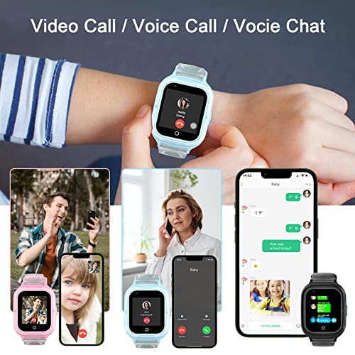 Loghog Wonlex 4G Smart Watch For Kids Call And Text Boys Girls 4-12 Baby Watches With Sim Card Gps Tracker Touch Screen Kids Phone Watch Voice Video Calling Messaging (Blue) #TOP2