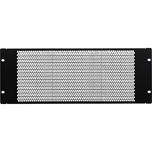 NavePoint 4U Blank Rack Mount Panel Spacer with Venting for 19-Inch Server Network Rack Enclosure Or Cabinet Black