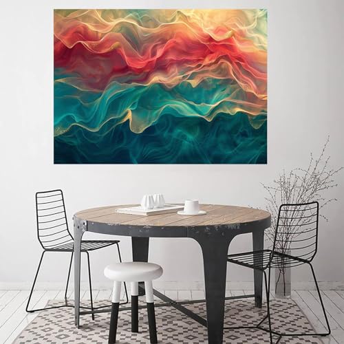 Impression d'art abstrait couleur et tableau moderne 70x90cm