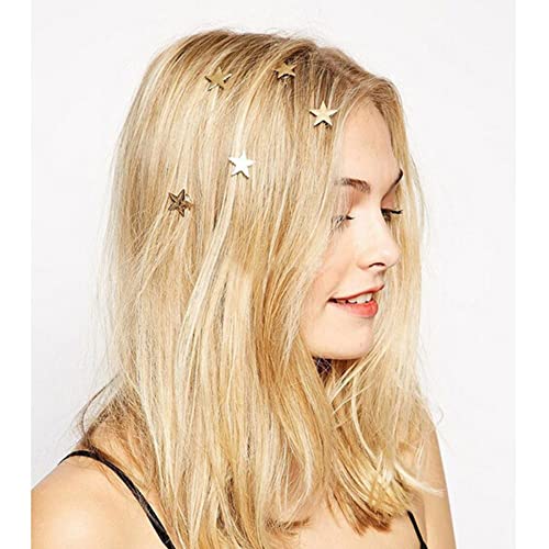 10 pines de bobina para el cabello, anillo de cabello dorado estrella remolinos espirales, pasadores de pelo espiral, espirales, espirales, bobinas de cabello, accesorios decorativos para el cabello Cover