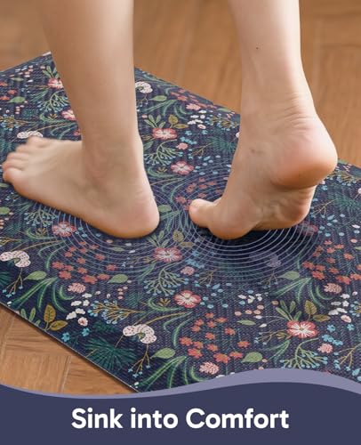 Image of Ophanie Kitchen Mats for Floor,3 /4 inch Thick,20x39 Anti Fatigue Cushioned Mat,Kitchen Rugs,Waterproof,Comfort Ergonomic Standing Mat for Office,Home,Sink with 99+ Pairs of Anti-Slip Bottom Ridges