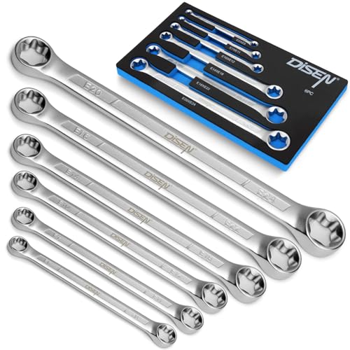 DISEN 6-Piece E-Torx Wrench Set Double Box End Wrench Set