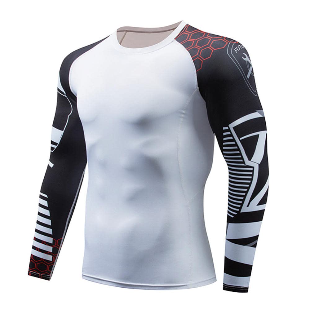 Męskie szybkoschnące rajstopy, długie ubrania do biegania do koszykówki, sportowe wysoce elastyczne ubrania treningowe fitness, topy kulturystyczne, t-shirty
