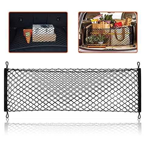 Trobo Gear Trunk Storage Organizer Car, Stretchable Cargo Trunk, SUV, Cars, Vans, Trucks And Jeeps, Heavy Duty Adjustable Elastic Mesh Auto Hanging Net Bag 3 Mounting Options (TR5436 TR5470 TR5469) Cover
