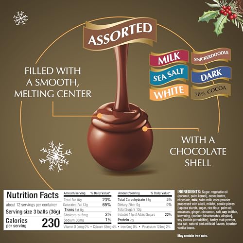 Image of Lindt LINDOR Holiday Deluxe Assorted Chocolate Candy Truffles Gift Box, 15.2 oz.