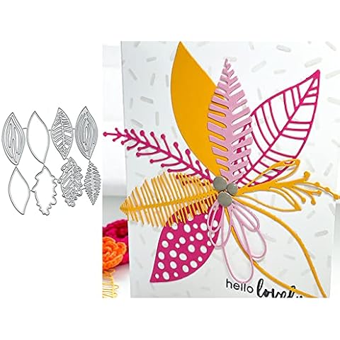 Pretty Flower Leaves Metal Die Cuts,Spring Flower Leaf Cutting Dies Cut Stencils for DIY Scrapbooking Decorative Embossing Paper Scrapbooking Card Making Cover