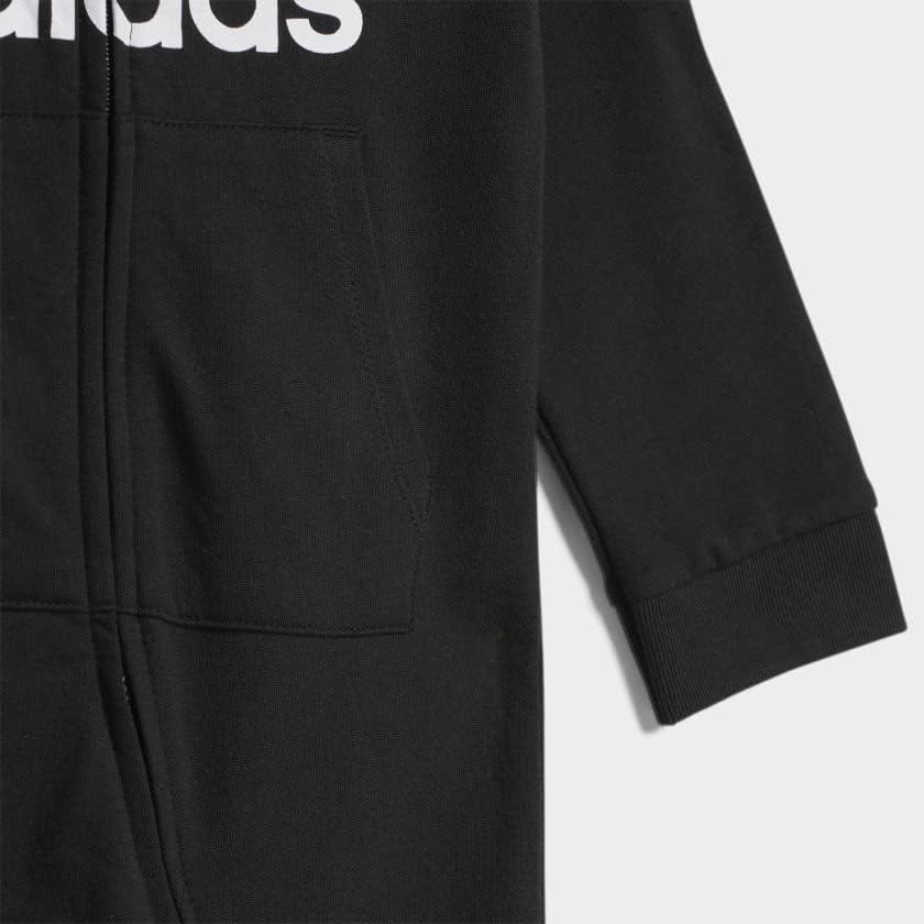 adidas Unisex Baby Long Sleeve Full-zip Hooded Onesie Jumpsuit Hoodie - Image 6