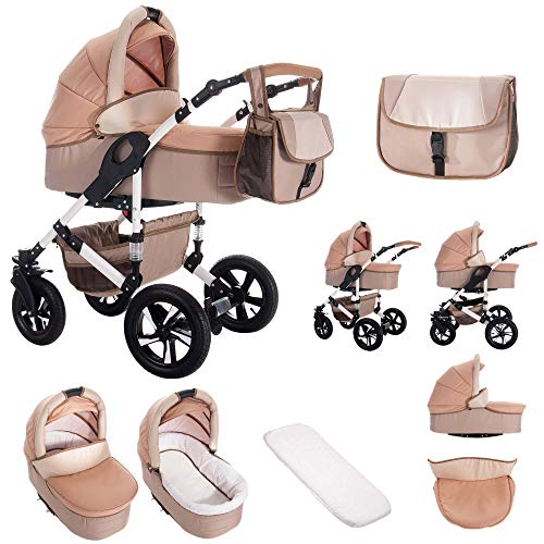 Bebebi myVARIO | 3 in 1 Kombi Kinderwagen Set | Hartgummireifen | Farbe: myGold