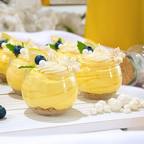 Cmjj Gourmet Inc. M-EPS100TC 48 Pack 3 Oz. Sphere Mini Dessert Cups Parfait Professional-Grade Recyclable Clear Disposable Plastic Fishbowl thumb #6