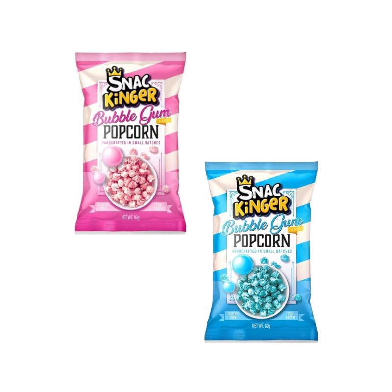 Palomitas Sabor Chicle - Pack Surtido 10 UNIDADES (5 AZUL + 5 ROSA) - Ideal Para Mesas Dulce con Temática: Comunión y Baby Shower