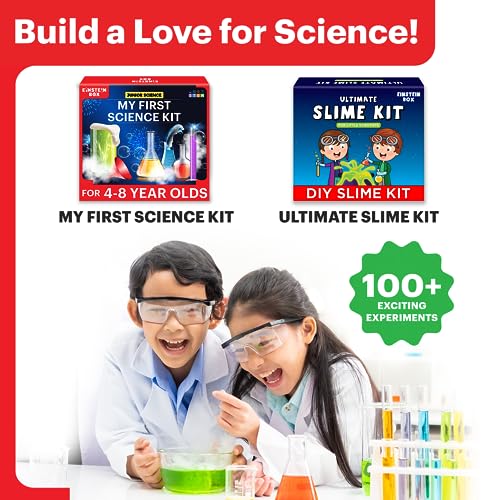 Image of Einstein Box Junior Science Gift Set | 2-in-1 Set of My First Science Kit & Slime Kit for 4-6-8 Year Olds| Birthday Gift for Boys & Girls