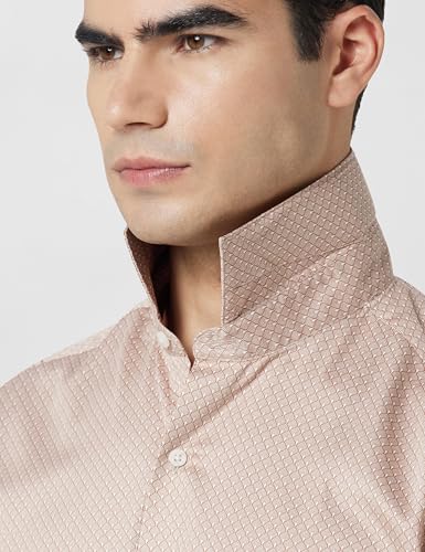 Image of Arrow Men Cotton Slim Fit Shirt (ARAEOSH1721 Lt. Brown, 42)