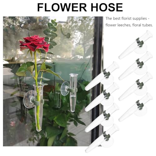 Tubes à fleurs plastique Artibetter avec ventouse pour composition florale - 3