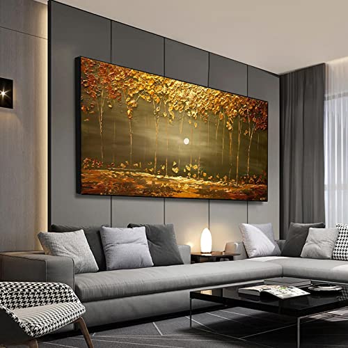Art mural abstrait feuilles dorées affiche nordique salon 30x60cm