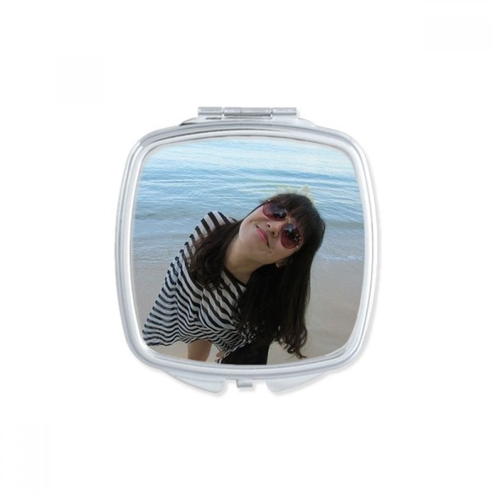Miroir de Maquillage Compact Portable Multicolore Accessoire Beautiflu Fille Plage