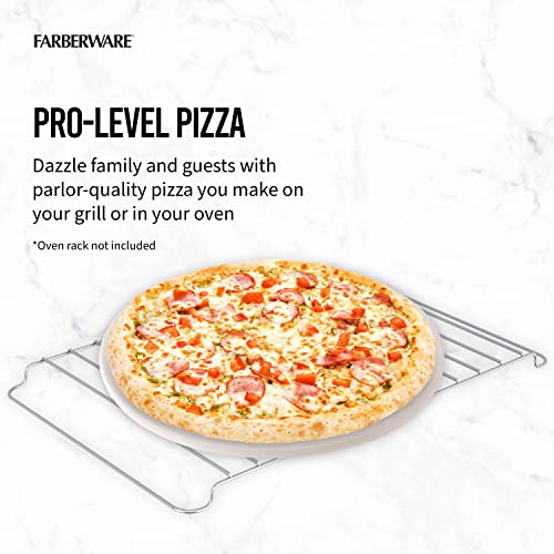 Pierre à pizza ronde Farberware compacte de 25,4 cm résistante au feu