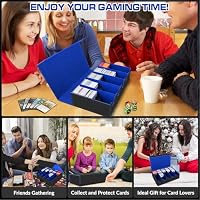 VEUWOLM Karten Box für 3600+ Karten, Sammelkarten-Aufbewahrungsboxen mit 48 Bunt Trennwänden, 5 Schaumblöcke, 5 Kunststofffolie, Premium Magnetic PU Deck Case für TCG(Schwarzblau) – Ansicht 7