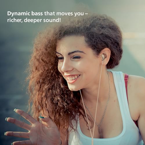 Image of PHILIPS Audio TAE1159GD /00 in-Ear Wired Earphones with C-Type Jack, 10mm Drivers, Inline Mic, Powerful Bass and Clear Sound, Tangle Free 1.2m Cable and 3 x Inter Changeable Ear Tips (Gold)