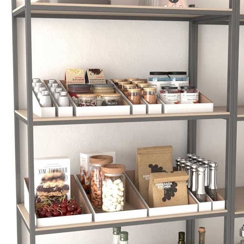 Image of EXYGLO Cardboard Boxes, Pack of 35 Corrugated Storage Bins 12x8x4.5 inch Pantry Organizer Bins for Shelves Garage Office Organization