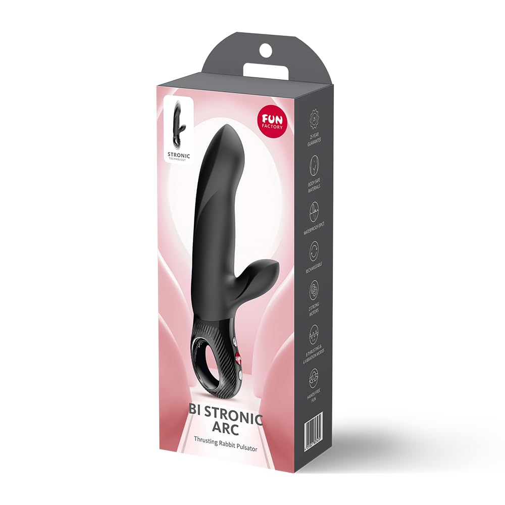 Fun Factory Bi Stronic Arc | USB | Vibratore rabbit con funzione di spinta per donne | spinta & stimolazione del clitoride | Dual Pulsator | impermeabile IPX7