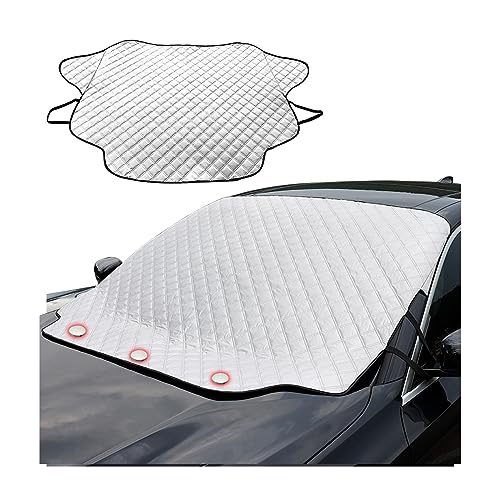 JNNJ Couverture Pare-Brise Voiture, Pare-Soleil pour Pare-Brise Réfléchissant Les UV, Pare-Soleil Anti Givre Neige Protection Repliable, Pare Soleil Voiture pour Plupart des Véhicules(183x116cm)