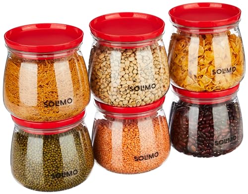 Plastic Storage Jar Set 6, 800ml