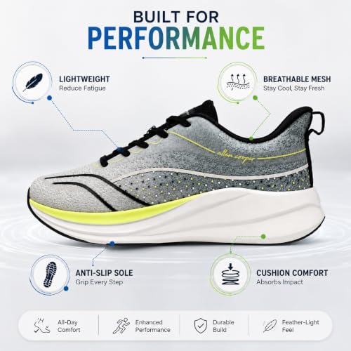 Image of Allen Cooper Training,Road Running,Cricket,Gym,Sports Comfortable Extra Max Cusion with Memory Foam Insole Running Shoes for Men(457 Navy /Black /Grey-Sizes 6,7,8,9,10)