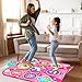 Kusntin Unicorn Dance Mat, Dance Mixer Rhythm Step Play Mat, Pink Dance Pad with LED Lights, Adjustable Volume, Built-in Music, 5 Game Modes, Xmas B-Day Gifts for 3-12 Years Old Girls Toys