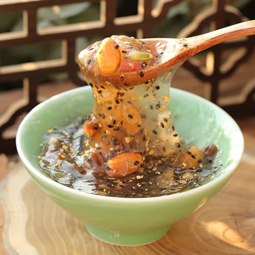 lotus root powder Chia Seed osmanthus Fruit Dried lotus root Starch Soup lotus root Starch Soup Mixed nuts Lotus root and lotus root powder Chia seed Osmanthus Flower Red Date Instant Meal Lotus root powder Breakfast food (400g) - Image 3