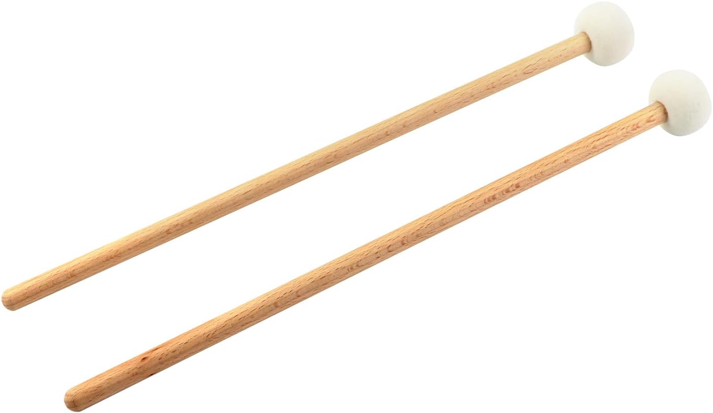 QWORK Timpani Stick, Maple Handle Wool Felt Head Drum Mallets - Snare Drum Timpani Stick Mallet, Multi-Purpose Felt Mallet, for Percussion Instrument Accessories image 3