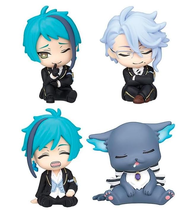 TAKARA TOMY Arts Dis-ney Twisted-Wonderland Katazun Fig. Vol.5 Octavinelle Dorm & Grim Complete Set of 4 Capsule Toy
