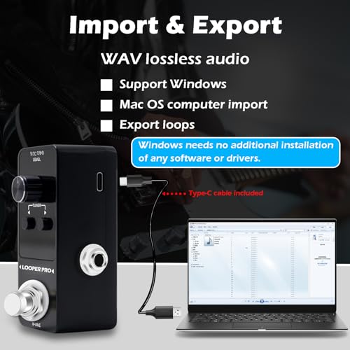 M-VAVE Loop Pedal Pro- 40 Mins Looping Time 9 Loops Professional Guitar Looper Pedal With Tuner for Electric Guitar One-Step Looping Unlimited Overdubs Undo Redo